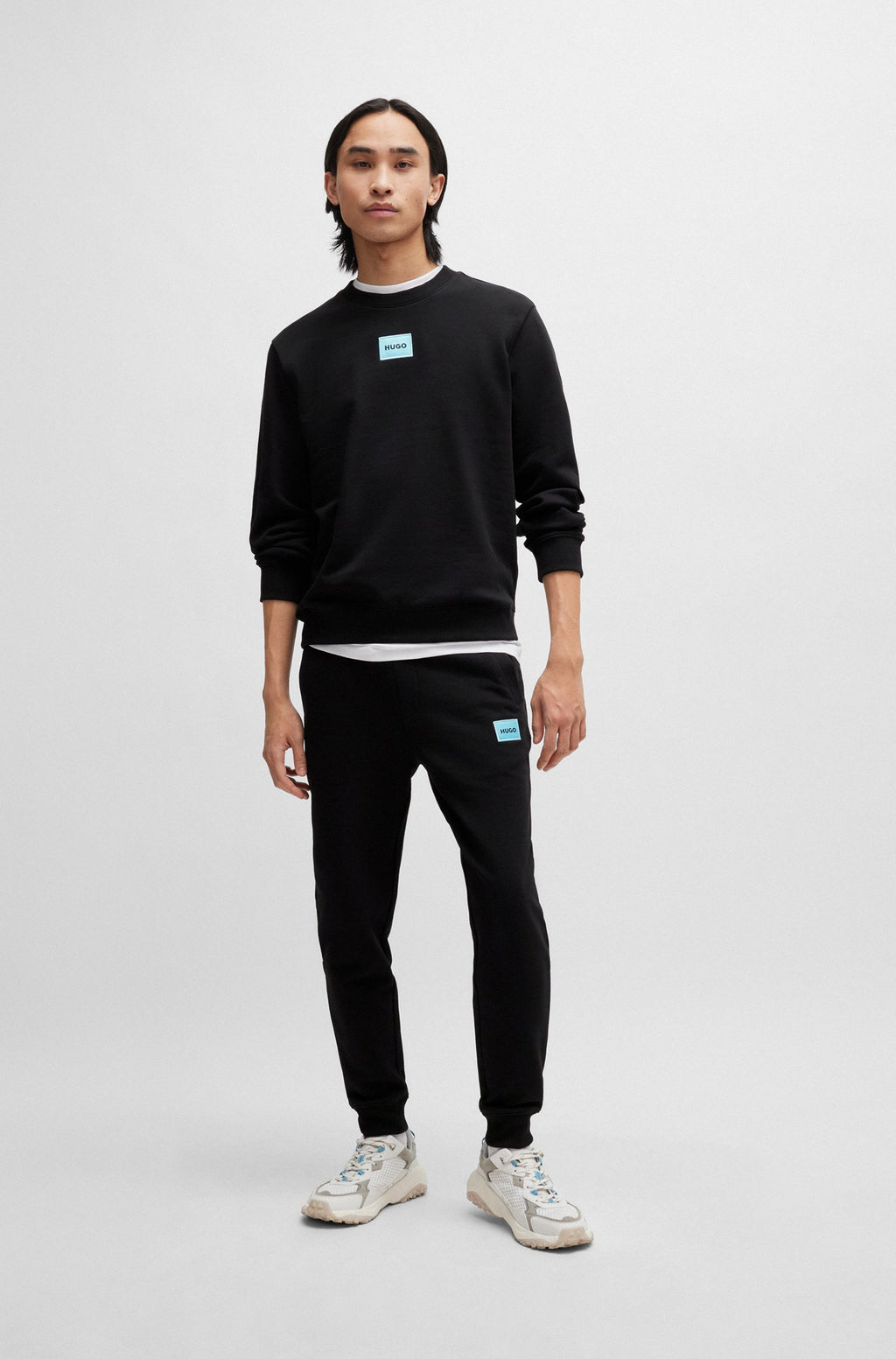 Sudadera de felpa de algodón con etiqueta con logo