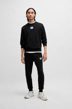 Sudadera de felpa de algodón con etiqueta con logo