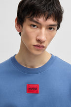 Sudadera de felpa de algodón con etiqueta con logo