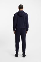 Prenda con capucha de felpa de algodón con cremallera y etiqueta con logo