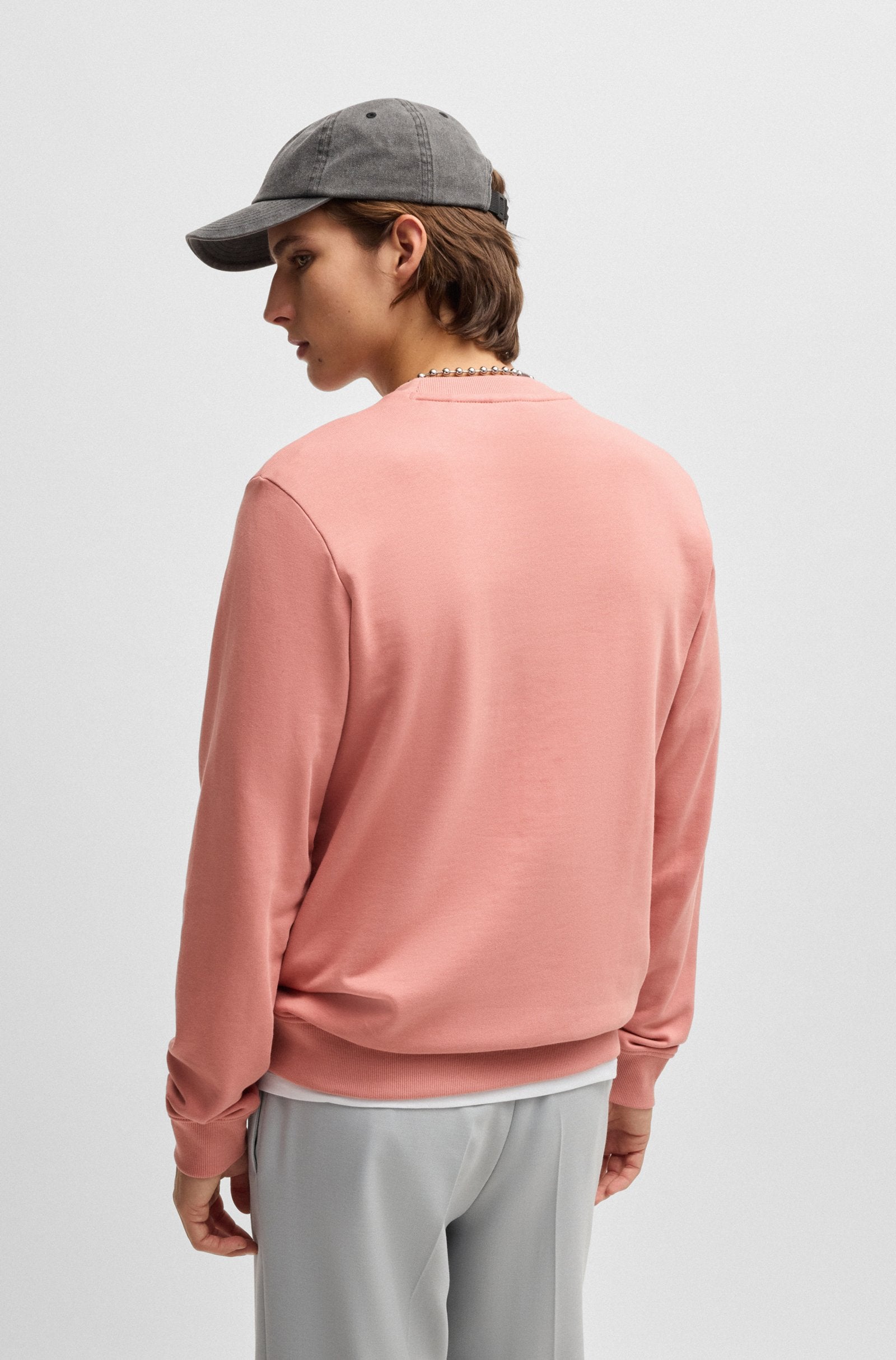 Sudadera regular fit de felpa de algodón con logo estampado