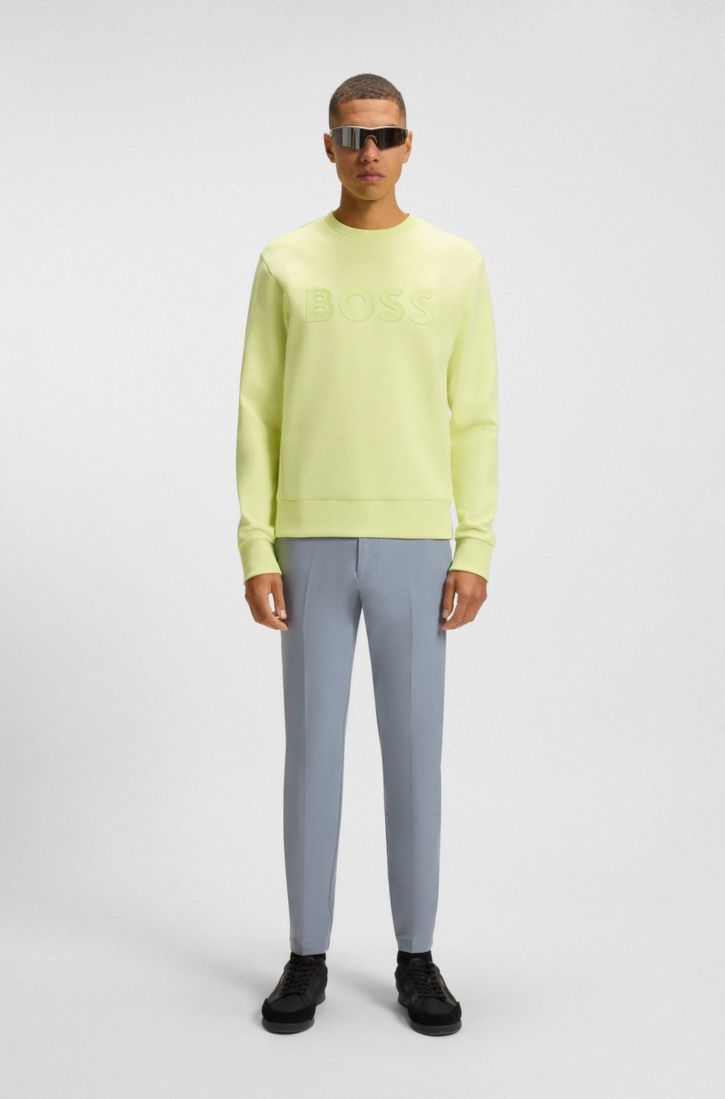 Sudadera de algodón elástico con logo tipo sándwich