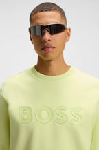 Sudadera de algodón elástico con logo tipo sándwich