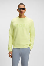 Sudadera de algodón elástico con logo tipo sándwich