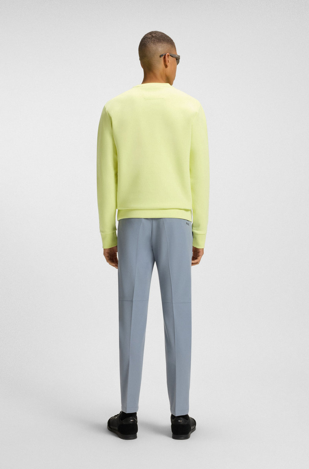 Sudadera de algodón elástico con logo tipo sándwich