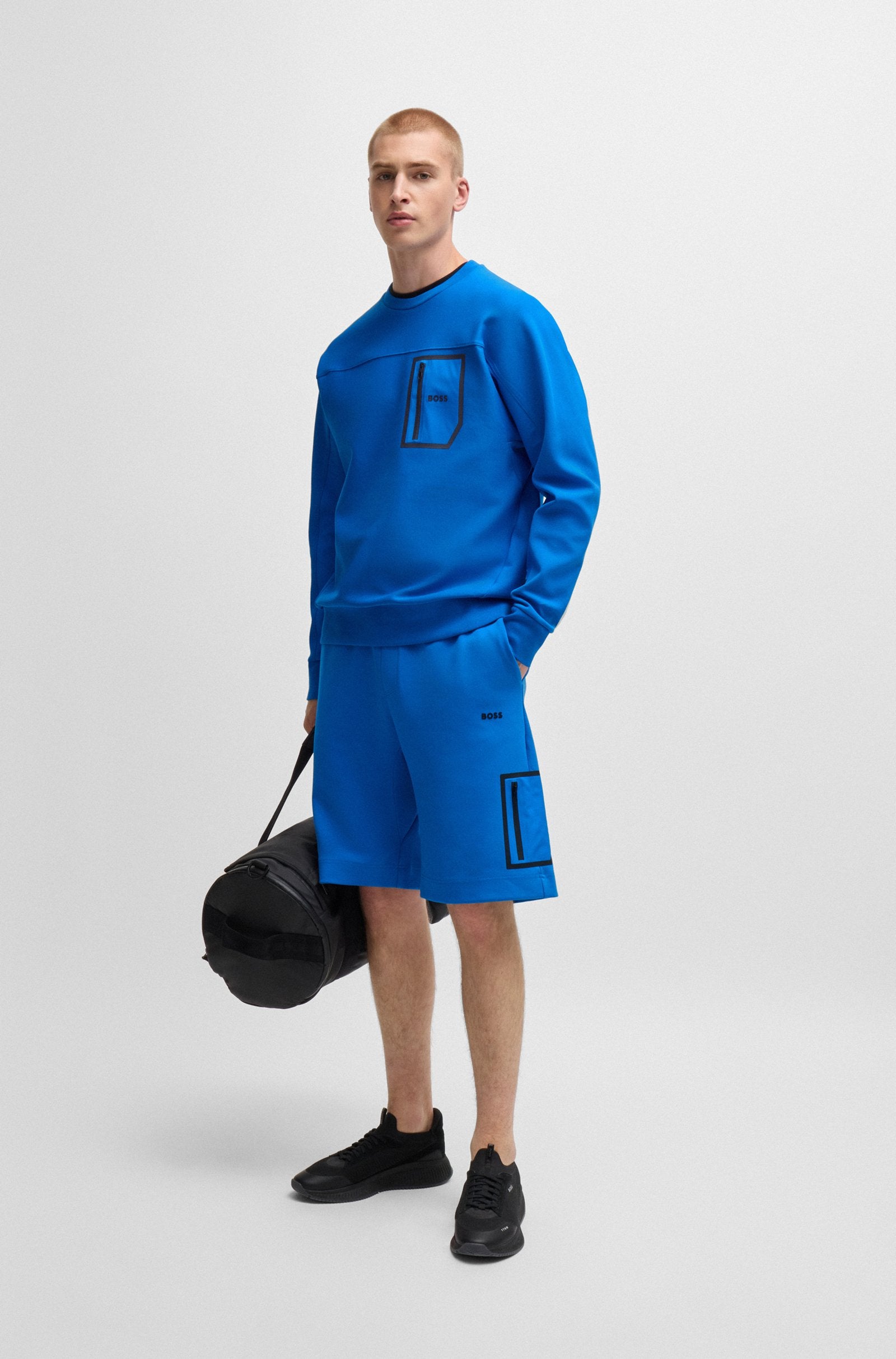 Sudadera de algodón con estampado reflectante decorativo