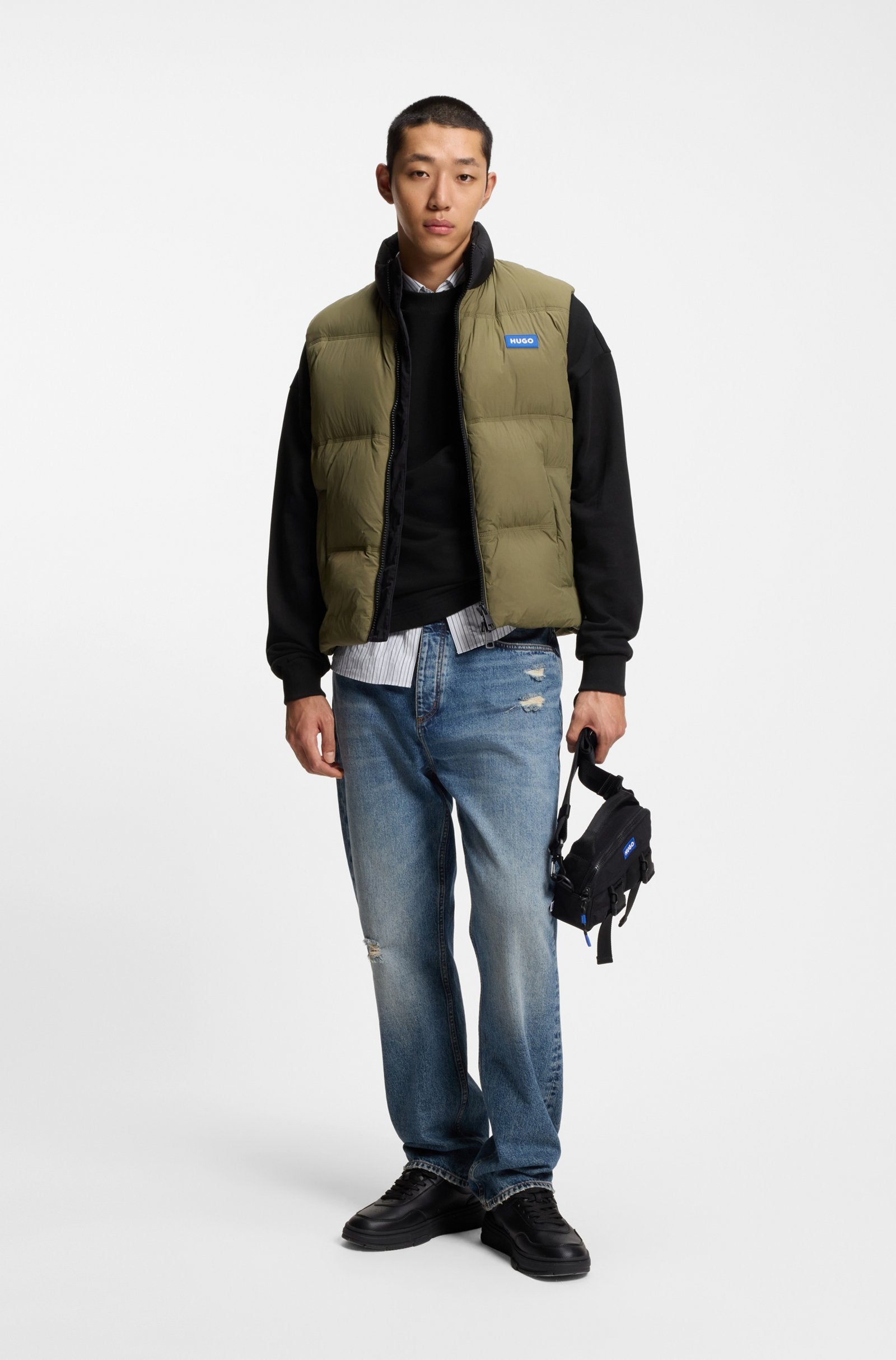 Sudadera de felpa de algodón con logo Happy HUGO