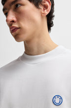 Sudadera de felpa de algodón con logo Happy HUGO