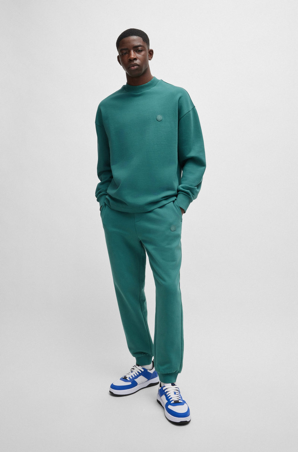 Sudadera de felpa de algodón con logo Happy HUGO