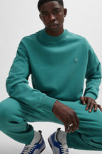 Sudadera de felpa de algodón con logo Happy HUGO