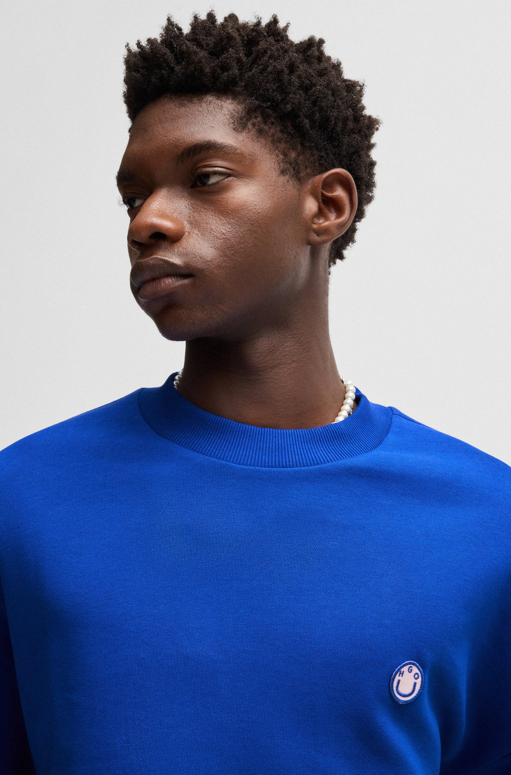 Sudadera de felpa de algodón con logo Happy HUGO