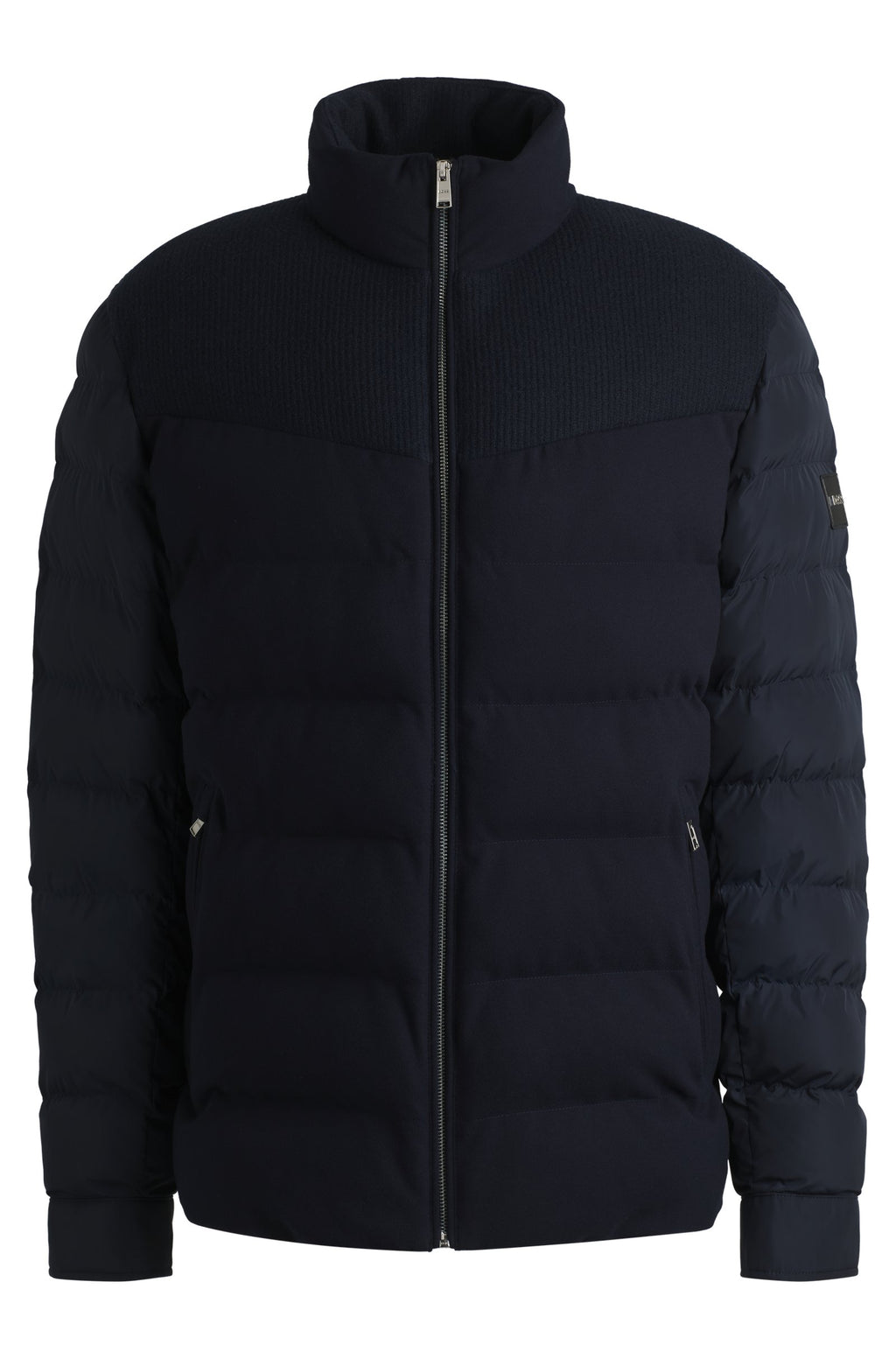 Chaqueta repelente al agua en mezcla de tejidos