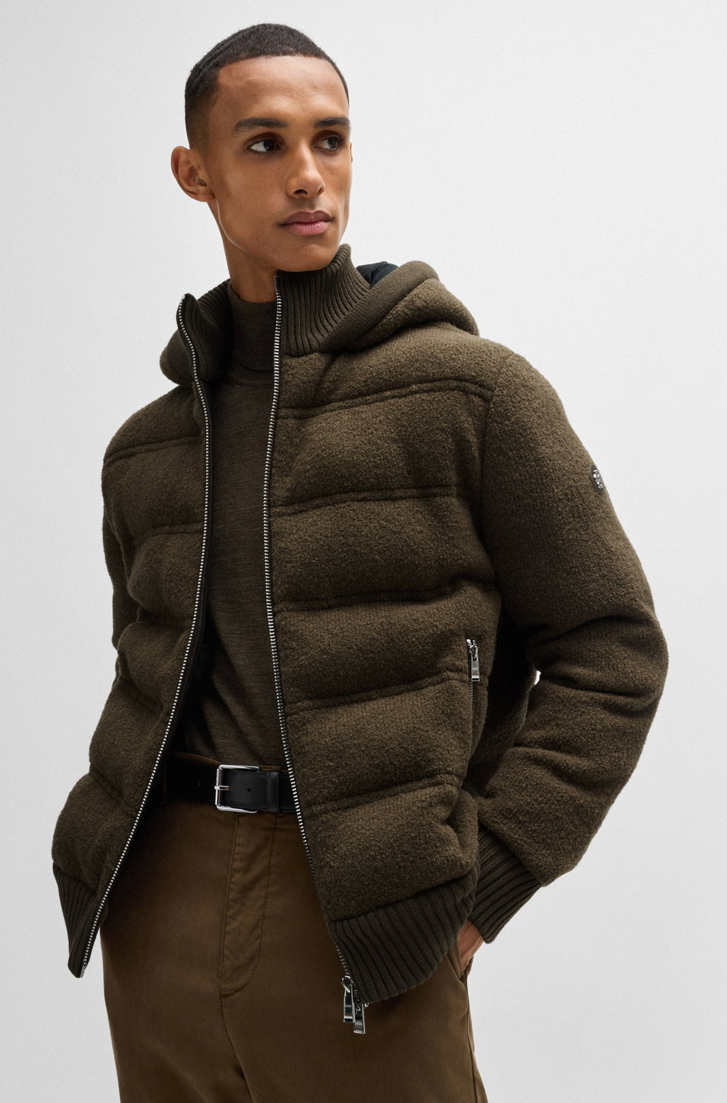 Chaqueta relaxed fit en mezcla de lana con monograma Double B