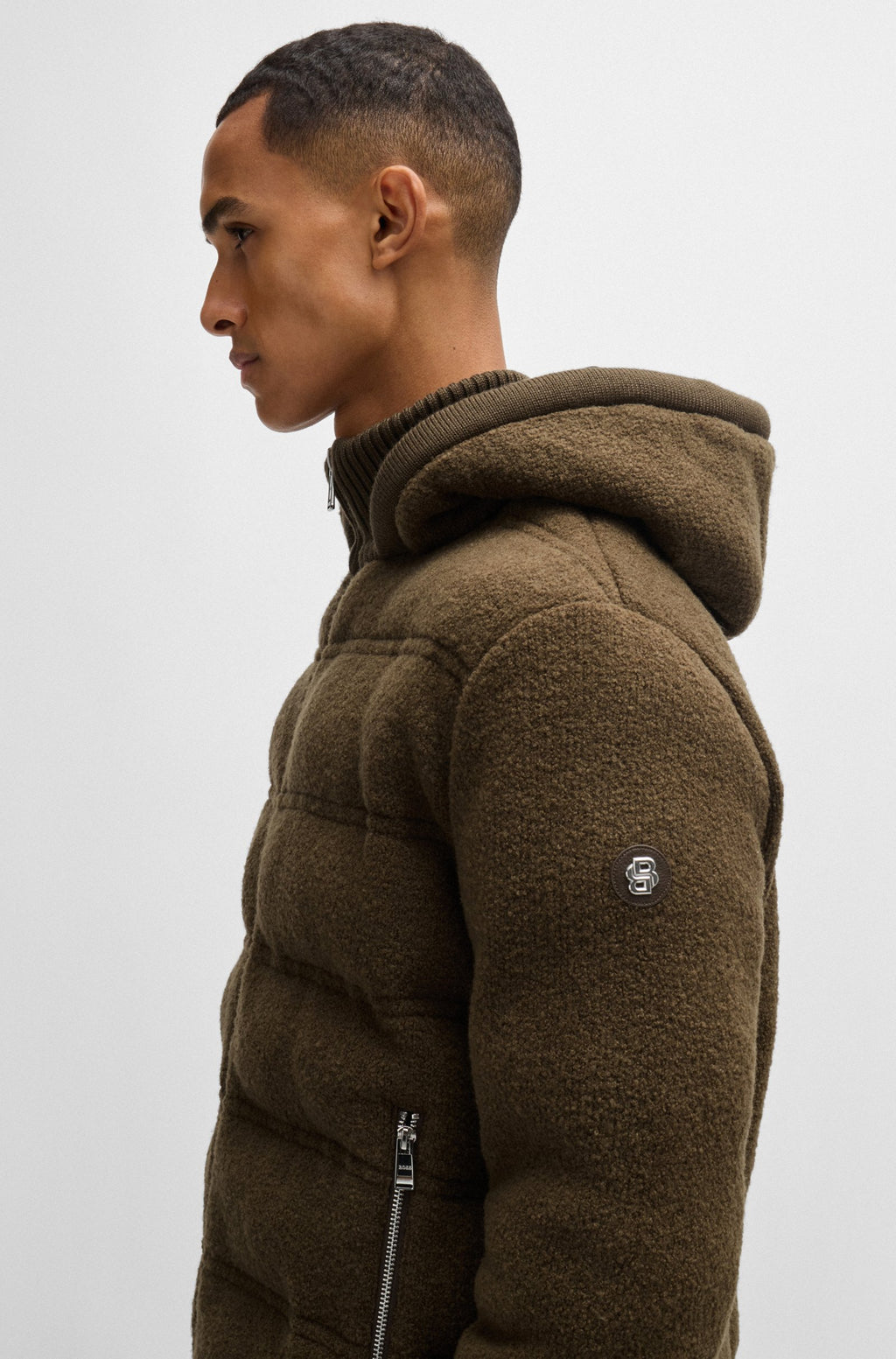 Chaqueta relaxed fit en mezcla de lana con monograma Double B