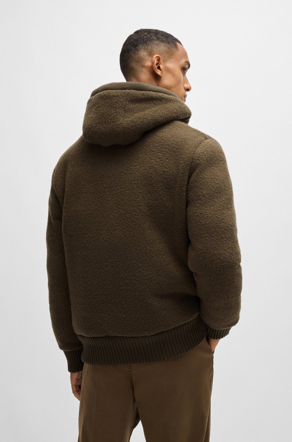 Chaqueta relaxed fit en mezcla de lana con monograma Double B