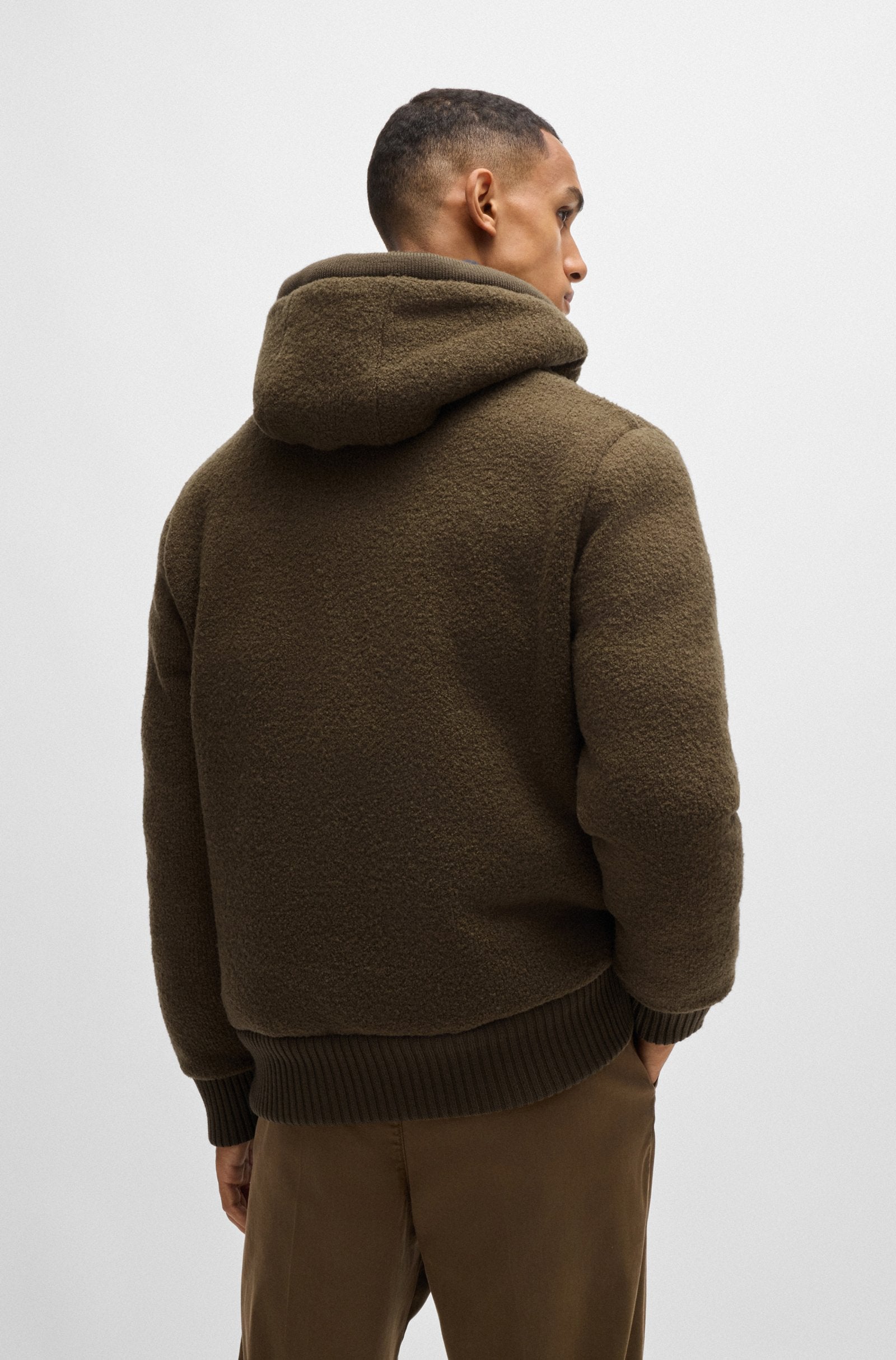 Chaqueta relaxed fit en mezcla de lana con monograma Double B