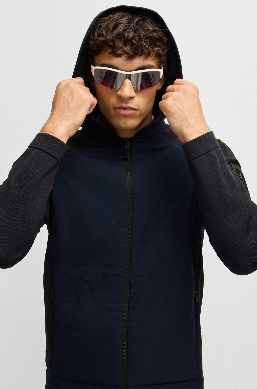 Chaqueta de punto con parte delantera acolchada