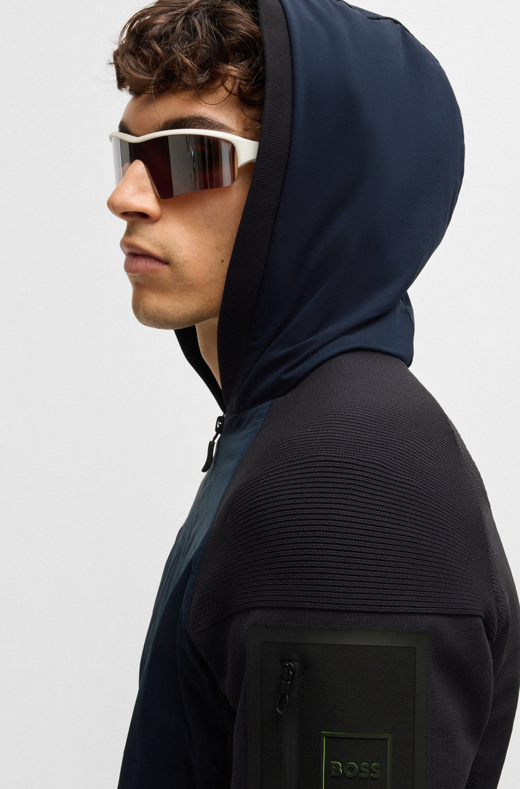 Chaqueta de punto con parte delantera acolchada