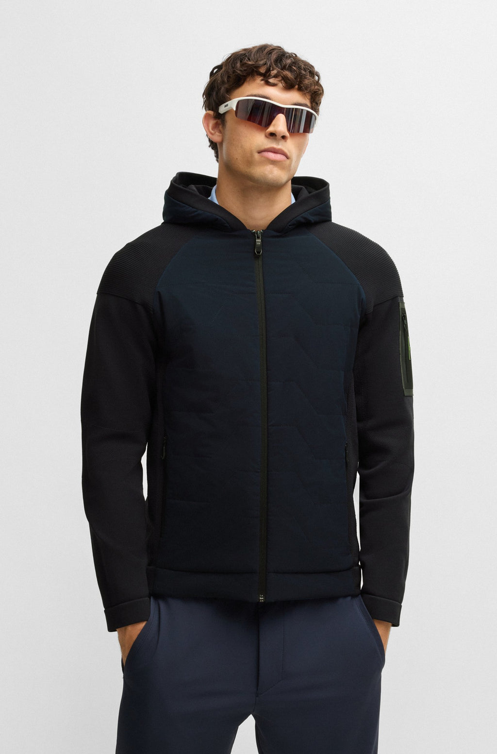 Chaqueta de punto con parte delantera acolchada