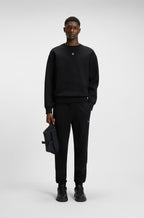 Sudadera de algodón con insignia de logo apilado