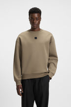 Sudadera de algodón con insignia de logo apilado