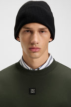 Sudadera de algodón con insignia de logo apilado