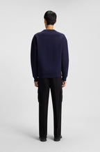 Sudadera de algodón con insignia de logo apilado