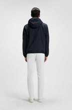 Chaqueta repelente al agua en tejido arrugado con capucha ajustable