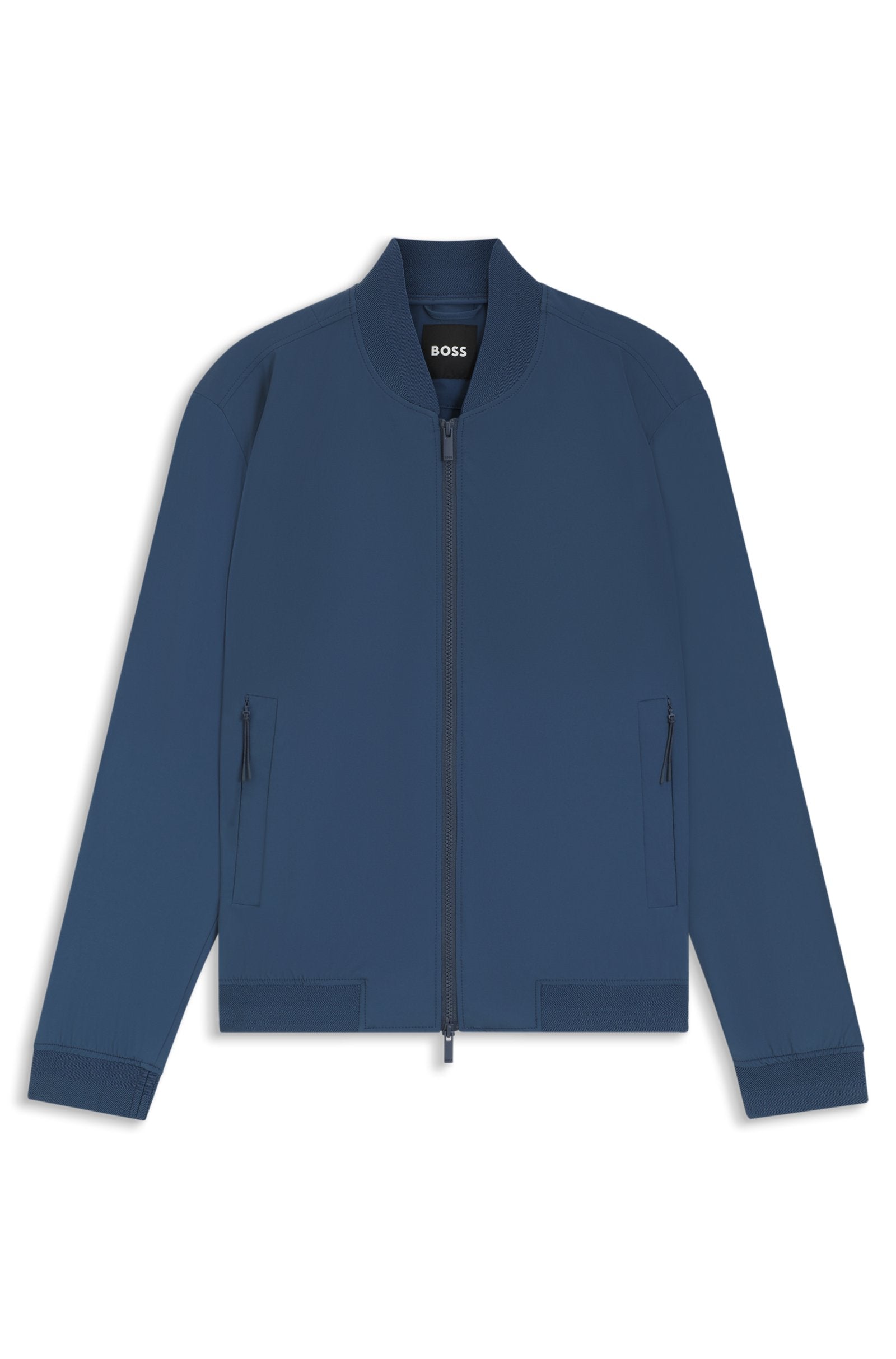 Chaqueta bomber slim fit con ribetes de punto