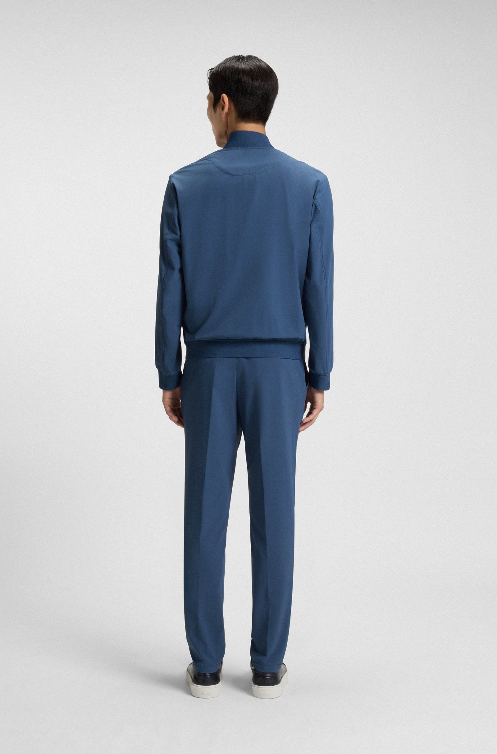 Chaqueta bomber slim fit con ribetes de punto