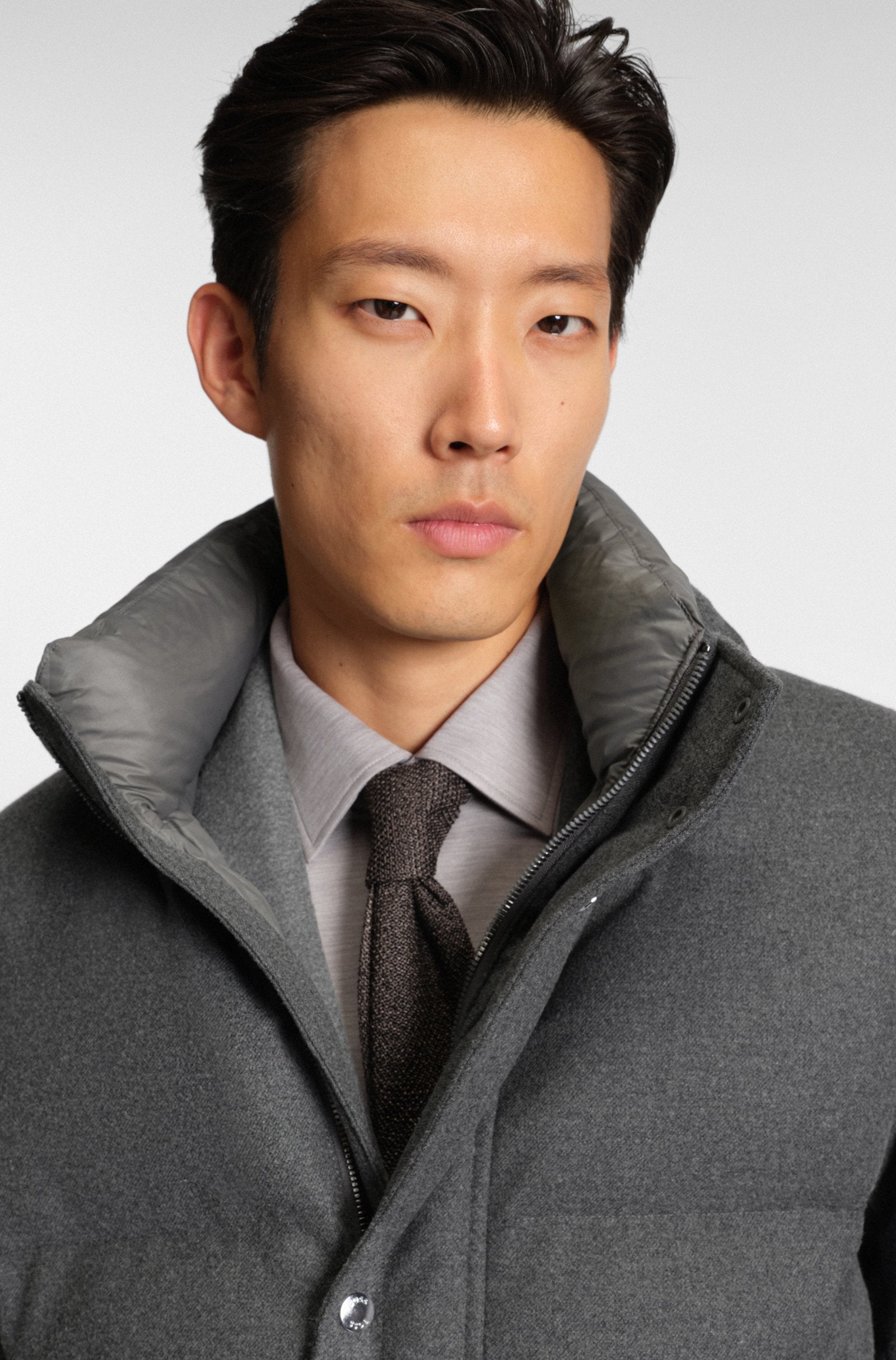 Chaqueta de franela con relleno de plumón