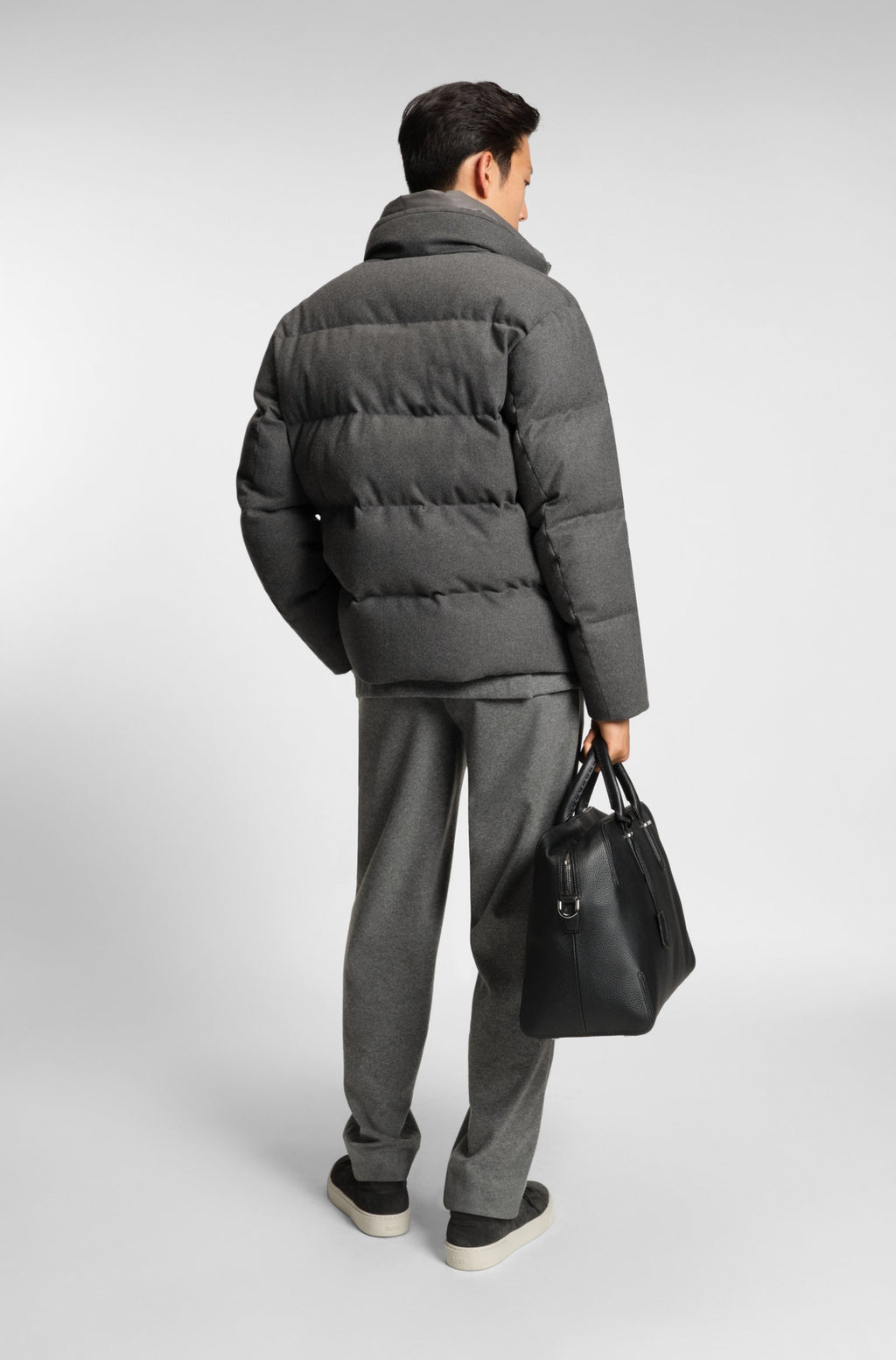 Chaqueta de franela con relleno de plumón