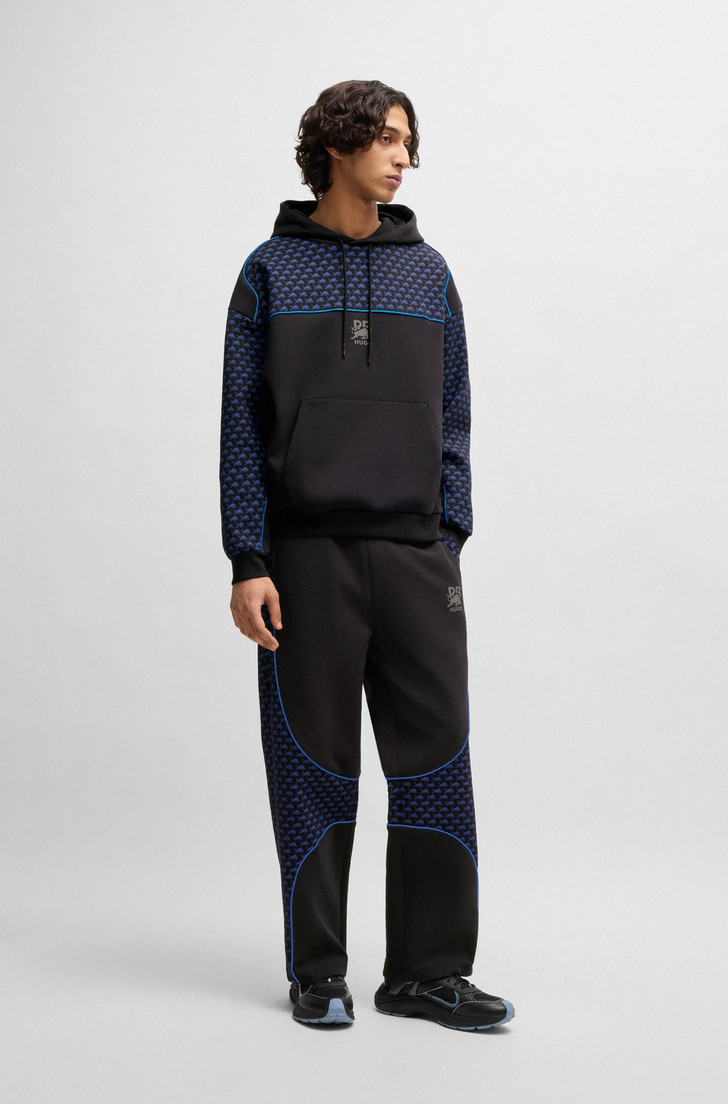 Sudadera con capucha HUGO x RB en mezcla de algodón con detalles de ribetes