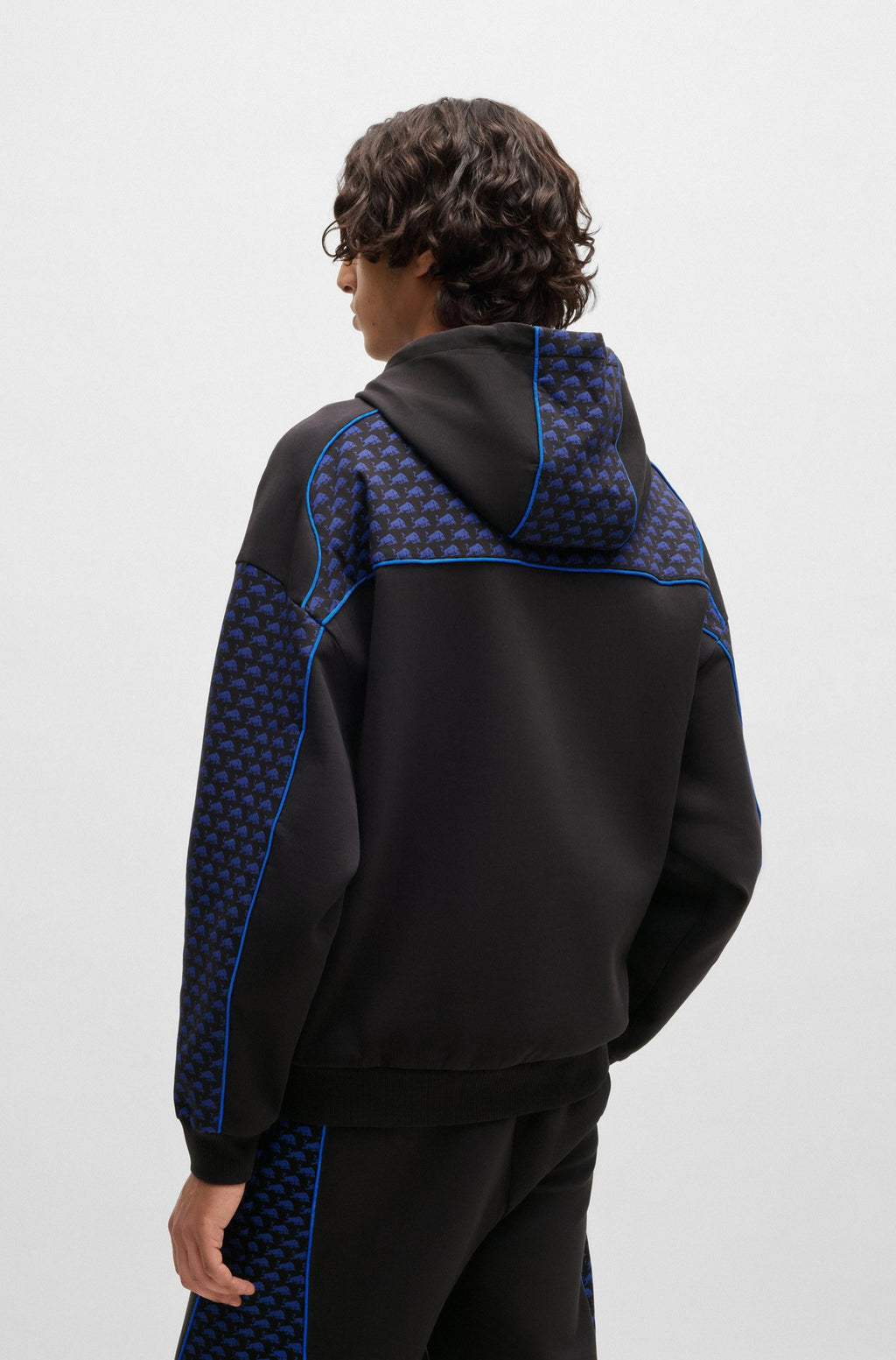 Sudadera con capucha HUGO x RB en mezcla de algodón con detalles de ribetes