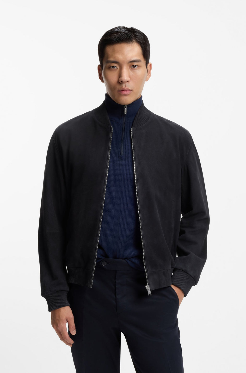 Chaqueta regular fit de ante