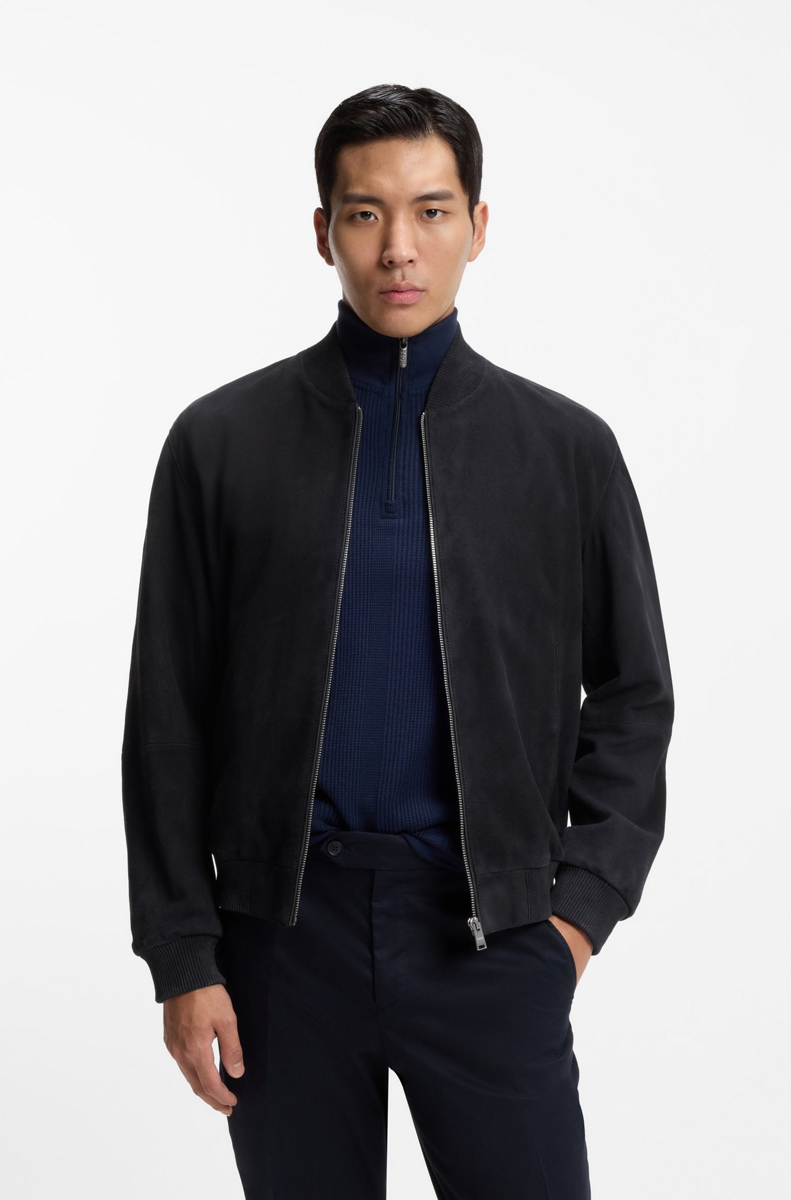 Chaqueta regular fit de ante