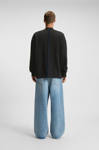 Sudadera de felpa de algodón con efecto a capas y mezcla de estampados