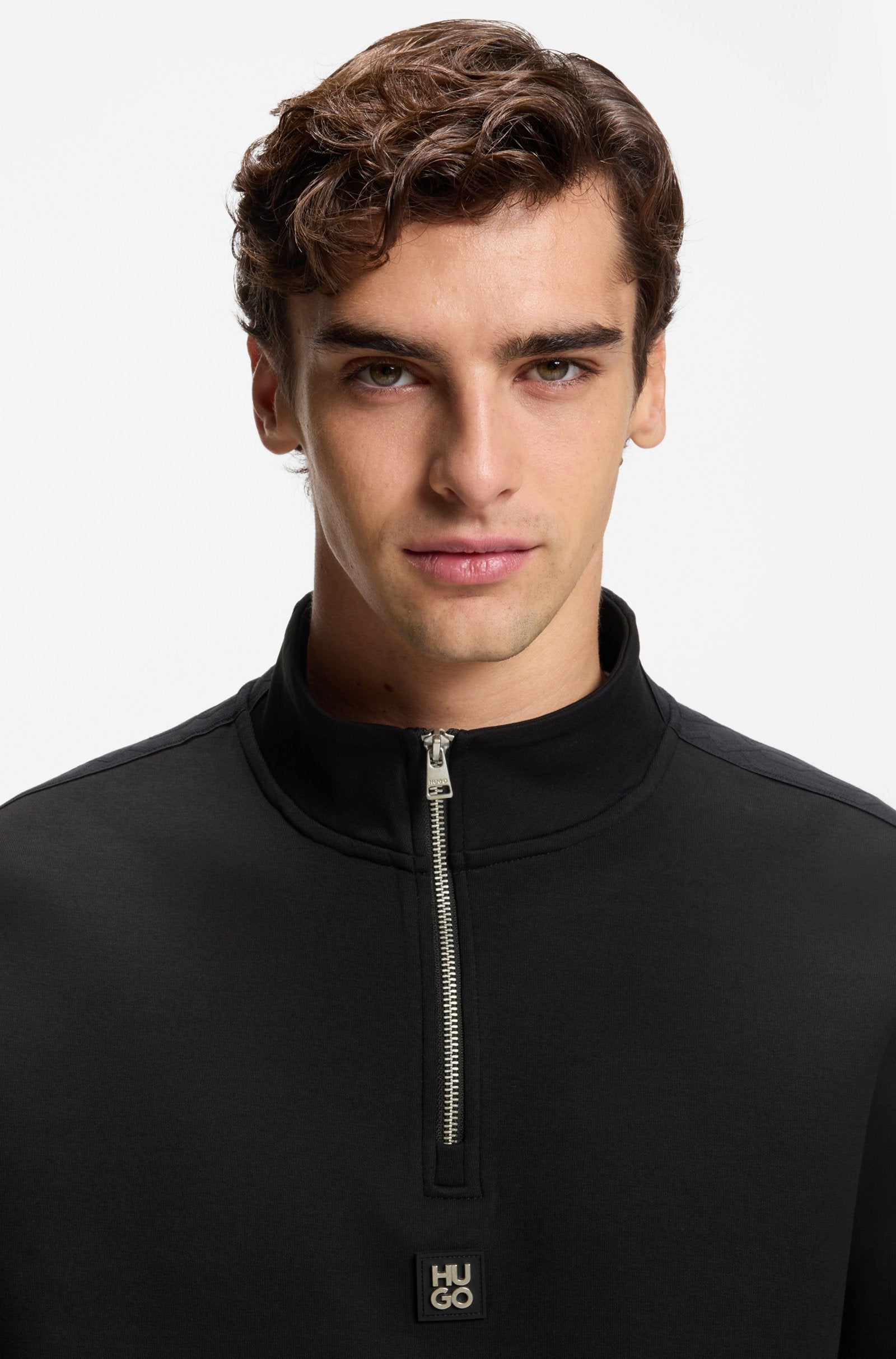 Sudadera de algodón con cinta geométrica