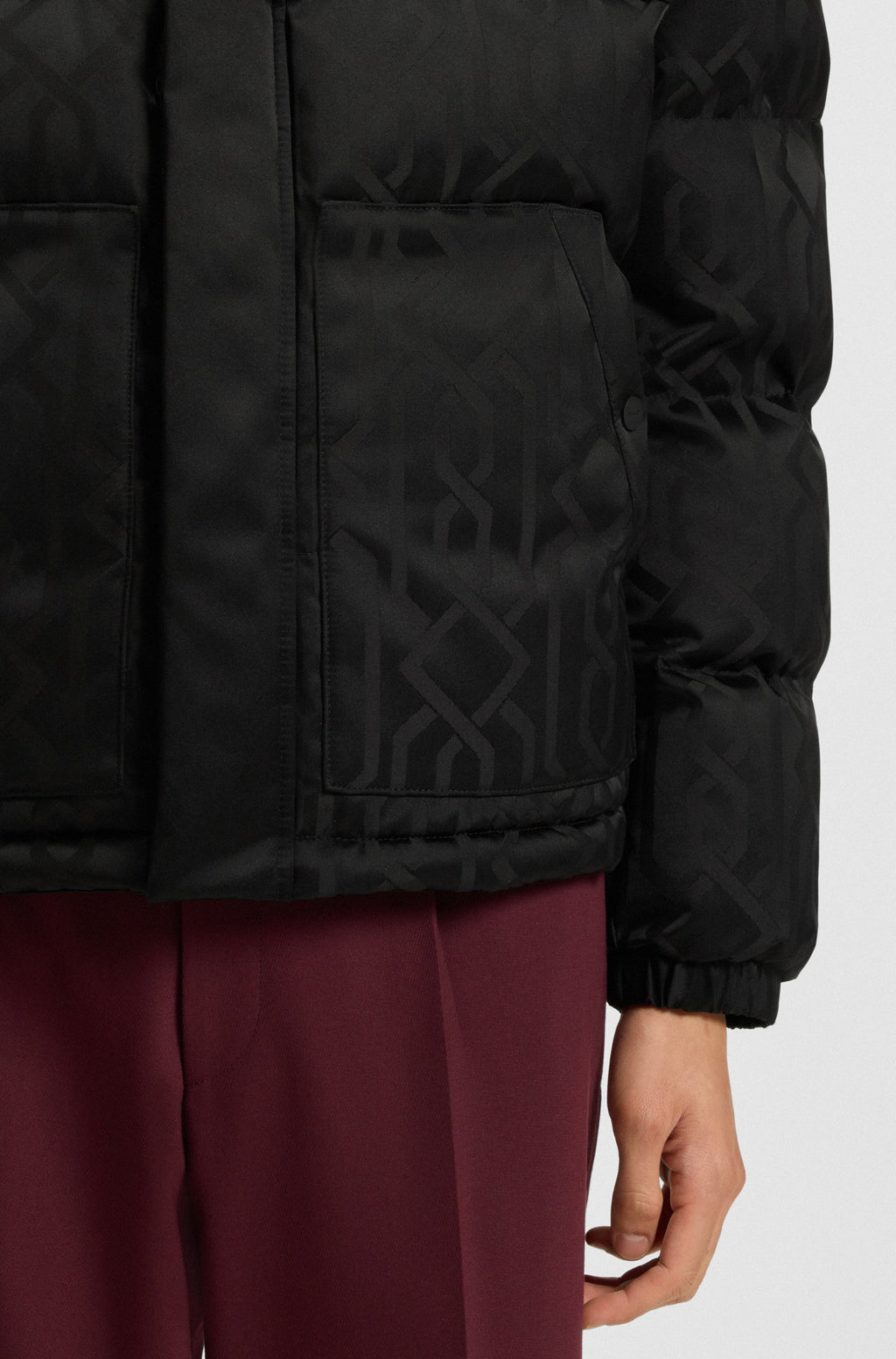 Cazadora repelente al agua con motivo en jacquard