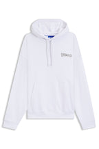 Sudadera de felpa de algodón con capucha y logos estampados