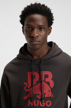 Prenda con capucha HUGO x RB de felpa de algodón con figura de toro