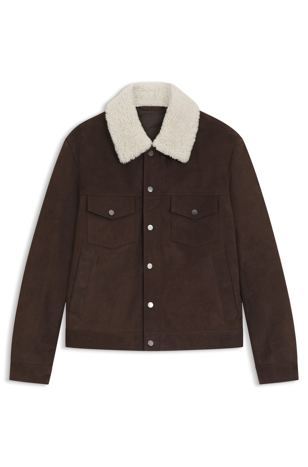 Cazadora de piel BECKHAM x BOSS con cuello de piel