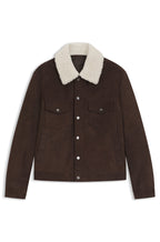 Cazadora de piel BECKHAM x BOSS con cuello de piel