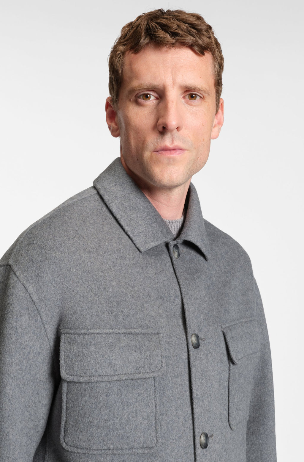 Chaqueta relaxed fit en mezcla de lana jaspeada