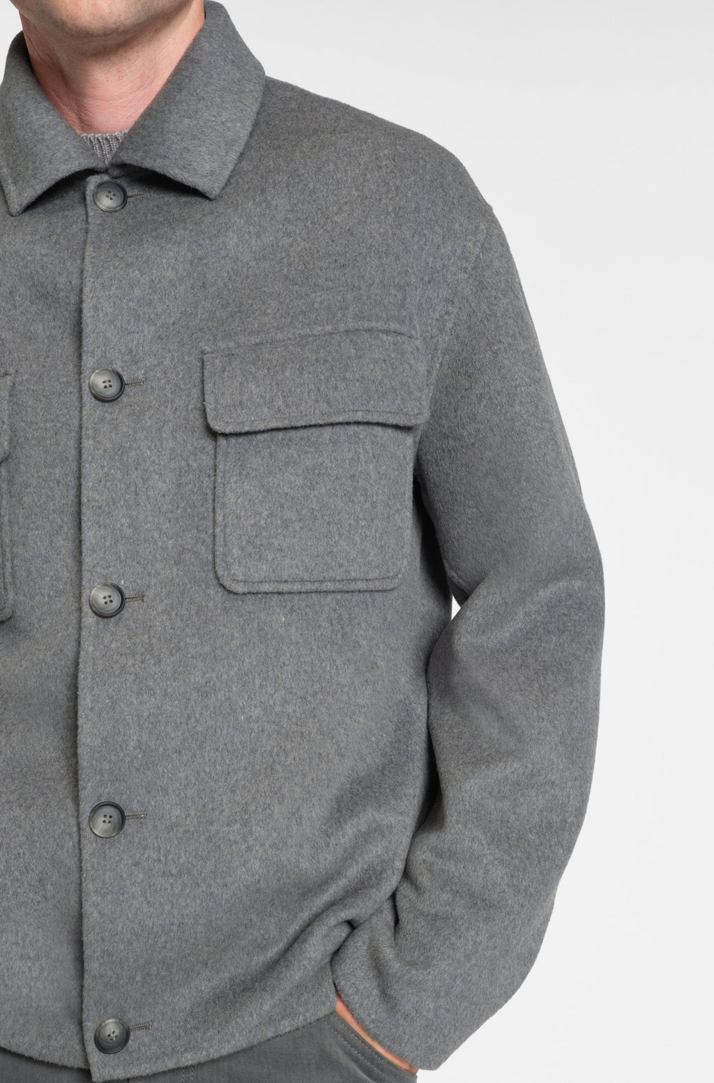 Chaqueta relaxed fit en mezcla de lana jaspeada