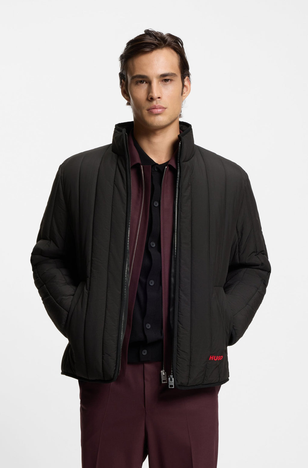 Chaqueta guateada con detalle de logo