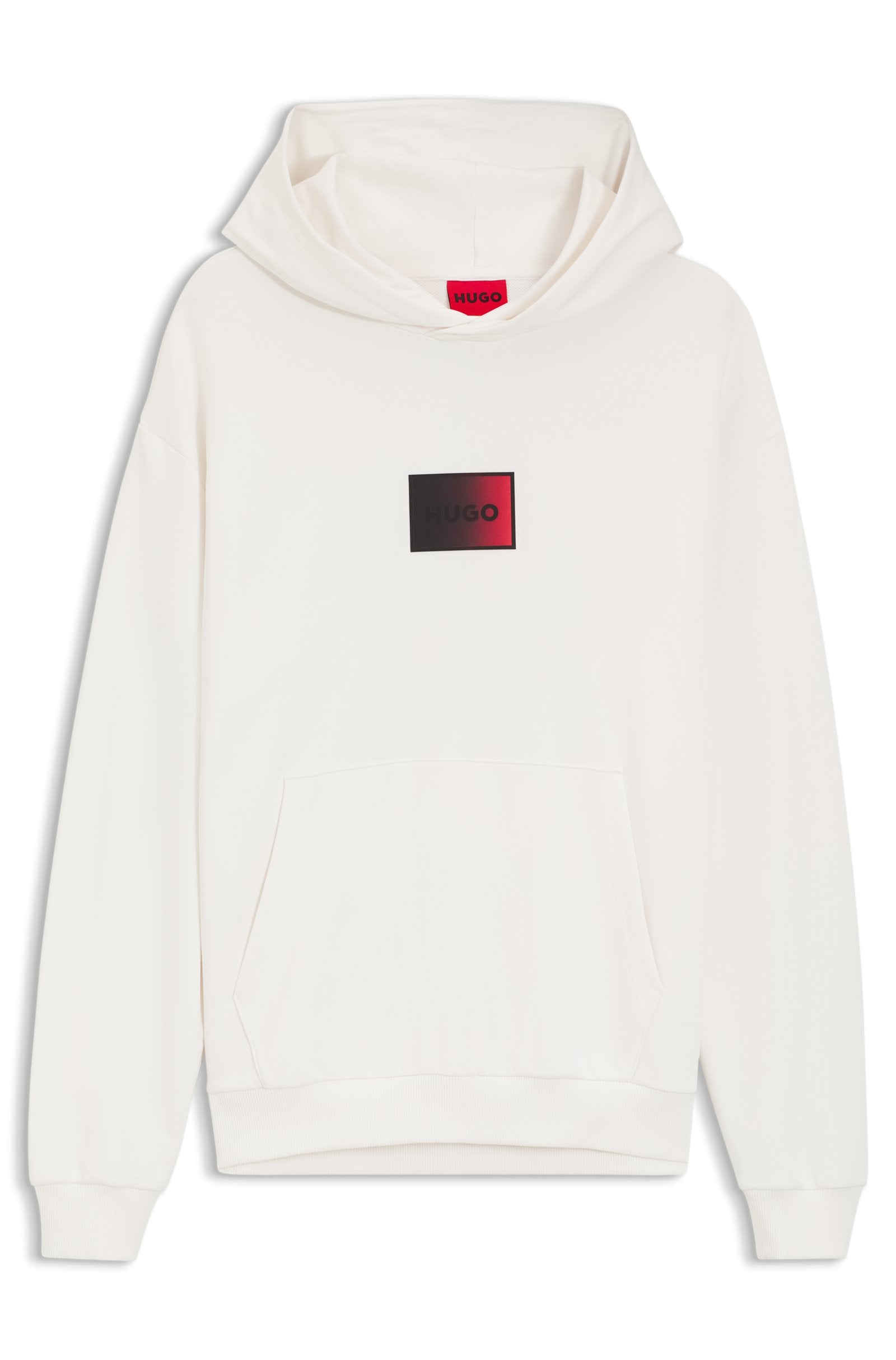 Prenda con capucha de felpa de algodón con logo degradado